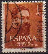 z vendido ESPAÑA 1960 1321 Sello Aniversario Nacimiento Isaac Albeniz 1pta usado Espana Spain Espagne Spagna Spanje Spanien 